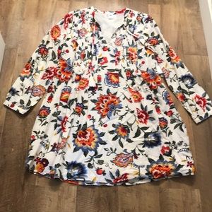 Flowered shift dress